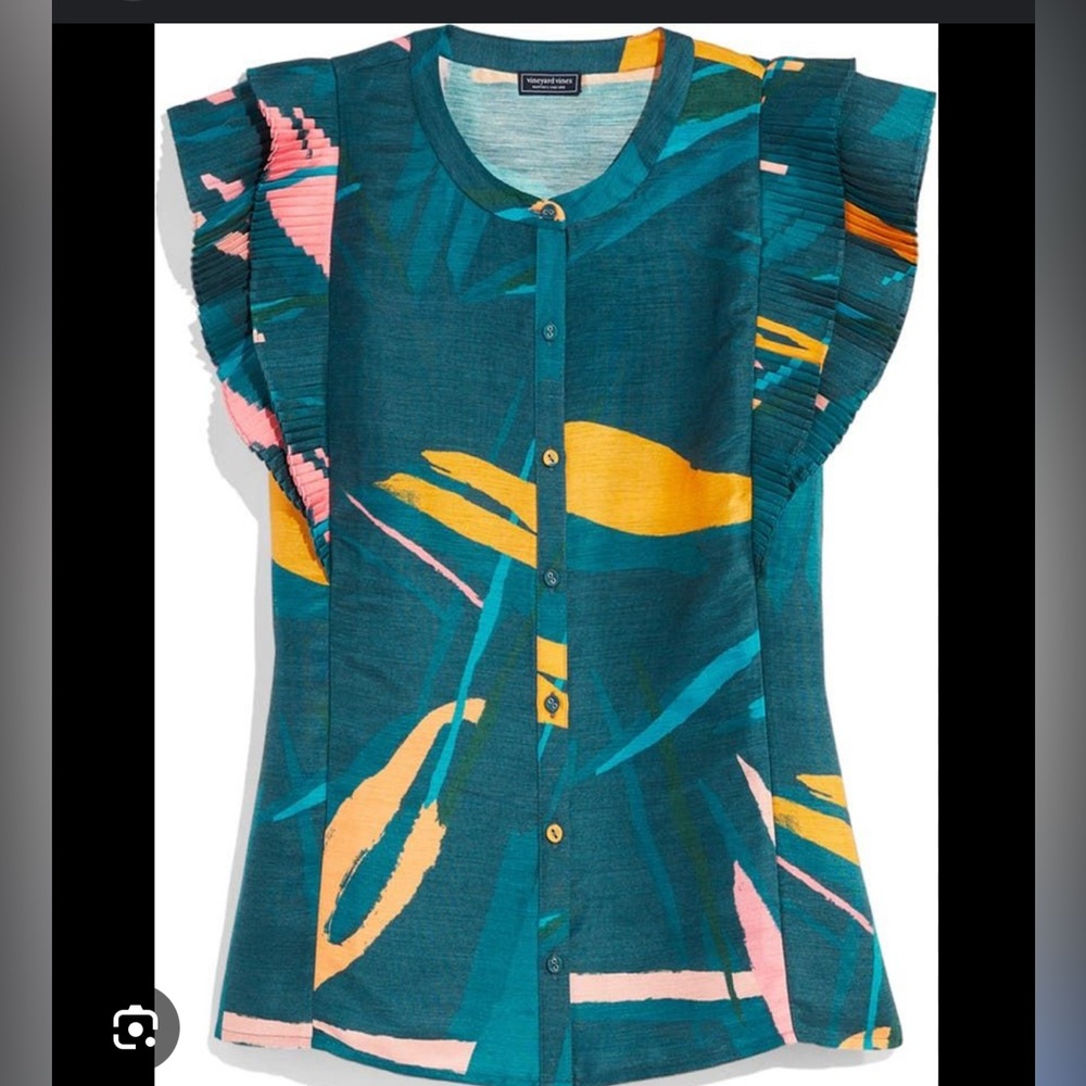 Vineyard vines Colorful Abstract Print Women's Top